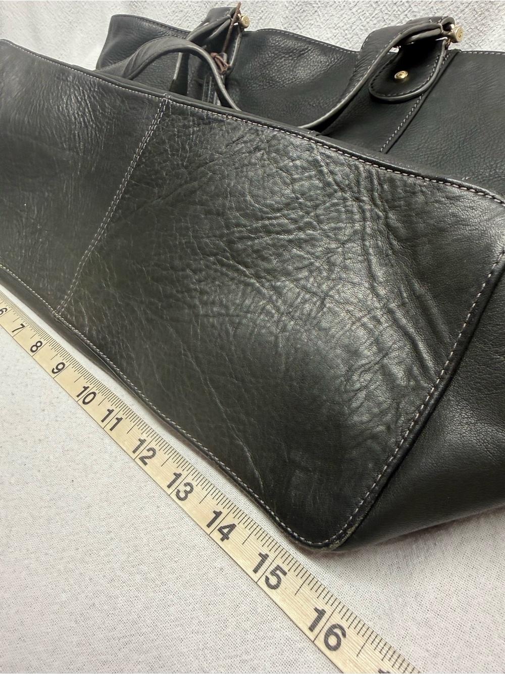Timeless Black Leather Tote Hobo Bag Satchel Purse Classic Faux Suede Lining Mod - Picture 8 of 9